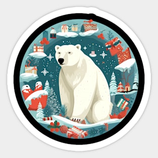 Polar Bear in Ornament, Love Bears Sticker